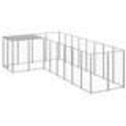 vidaXL Chenil Argenté 6,05 m² Acier