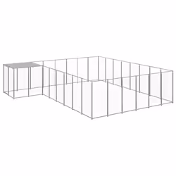 vidaXL Chenil Argenté 15,73 m² Acier