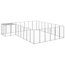 vidaXL Chenil Argenté 15,73 m² Acier