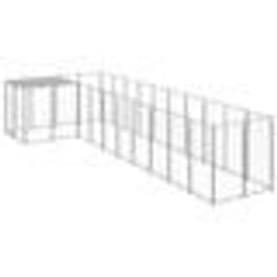 vidaXL Chenil Argenté 7,26 m² Acier