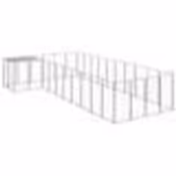 vidaXL Chenil Argenté 13,31 m² Acier
