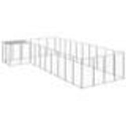vidaXL Chenil Argenté 13,31 m² Acier