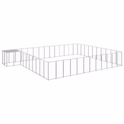 vidaXL Chenil Argenté 37,51 m² Acier