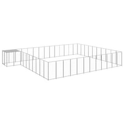 vidaXL Chenil Argenté 37,51 m² Acier
