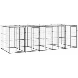 Chenil extérieur Acier avec toit 12,1 m² Vidaxl