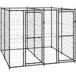 vidaXL Chenil d'extérieur pour chiens Acier 4,84 m²