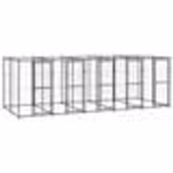 vidaXL Chenil extérieur Acier 12,1 m²