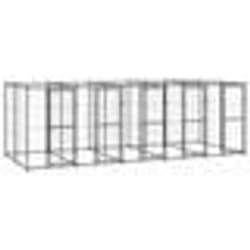 vidaXL Chenil extérieur Acier 12,1 m²