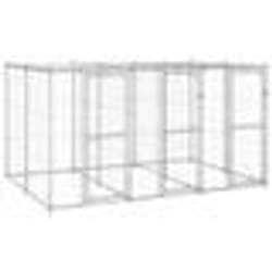 vidaXL Chenil extérieur Acier galvanisé avec toit 7,26 m²