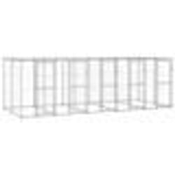 vidaXL Chenil extérieur Acier galvanisé avec toit 12,1 m²