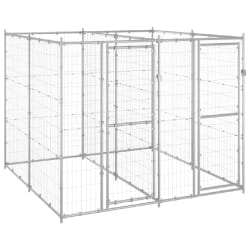 vidaXL Chenil ext. Acier 4,84 mÂ² - Argenté