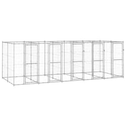 vidaXL Chenil 12,1 m² Galvanisé