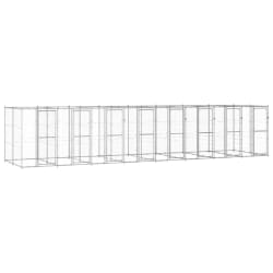 vidaXL Chenil extérieur acier galvanisé - 19.36 m²