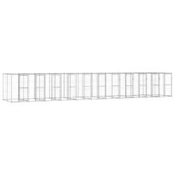 vidaXL Chenil Extérieur Acier Galvanisé 26,62 m²