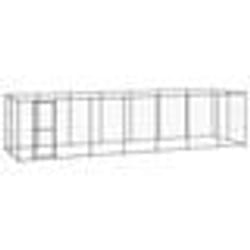 vidaXL Chenil extérieur Acier 16,94 m²