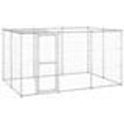vidaXL Chenil extérieur Acier galvanisé avec toit 7,26 m²