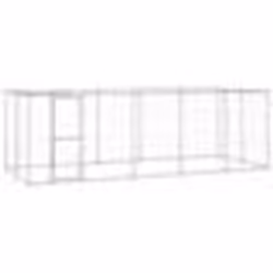 vidaXL Chenil extérieur Acier galvanisé avec toit 12,1 m²