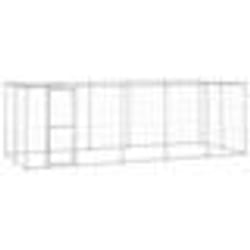vidaXL Chenil extérieur Acier galvanisé avec toit 12,1 m²