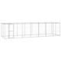 vidaXL Chenil extérieur Acier galvanisé avec toit 16,94 m²