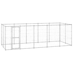 vidaXL Chenil extérieur 12,1 mÂ² - Argenté