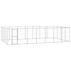 vidaXL Chenil extérieur 33,88 m² - Acier galvanisé