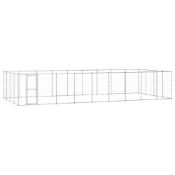 vidaXL Chenil extérieur Acier galvanisé 43,56 mÂ²