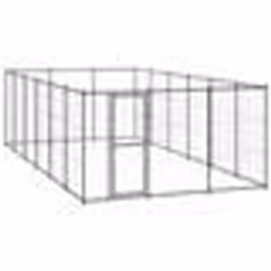 vidaXL Chenil d'extérieur pour chiens Acier 21,78 m²