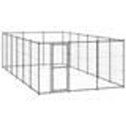 vidaXL Chenil d'extérieur pour chiens Acier 21,78 m²