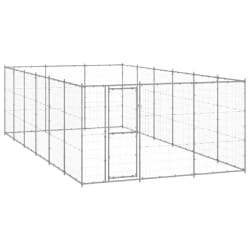 vidaXL Chenil extérieur Acier galvanisé 21,78 m²