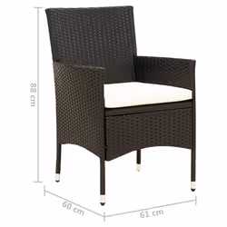 VidaXL 316680 chaise d'extérieur Terrace Siège rembourré Polyester, Polyuréthane, Acier Crème, Blanc - Vue supplémentaire 7