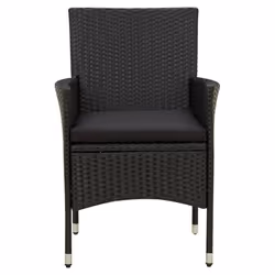 VidaXL 316681 chaise d'extérieur Terrace Siège rembourré Polyester, Polyuréthane, Acier Noir - Vue supplémentaire 3