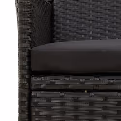 VidaXL 316681 chaise d'extérieur Terrace Siège rembourré Polyester, Polyuréthane, Acier Noir - Vue supplémentaire 6