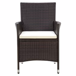 VidaXL 316687 chaise d'extérieur Terrace Siège rembourré Polyester, Polyuréthane, Acier Crème, Blanc - Vue supplémentaire 3