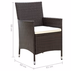VidaXL 316687 chaise d'extérieur Terrace Siège rembourré Polyester, Polyuréthane, Acier Crème, Blanc - Vue supplémentaire 7
