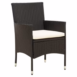 VidaXL 316688 chaise d'extérieur Terrace Siège rembourré Polyester, Polyuréthane, Acier Crème, Blanc