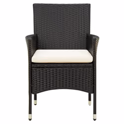 VidaXL 316688 chaise d'extérieur Terrace Siège rembourré Polyester, Polyuréthane, Acier Crème, Blanc