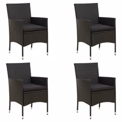 VidaXL 316689, Terrace, Siège rembourré, Polyester, Polyuréthane, Acier, Noir, 610 mm, 600 mm