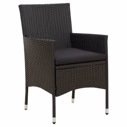 VidaXL 316689 chaise d'extérieur Terrace Siège rembourré Polyester, Polyuréthane, Acier Noir