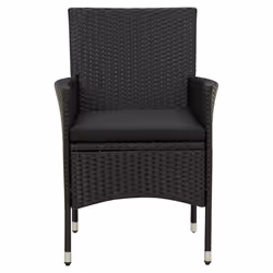 VidaXL 316689 chaise d'extérieur Terrace Siège rembourré Polyester, Polyuréthane, Acier Noir