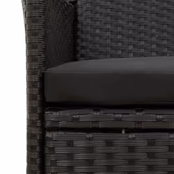 VidaXL 316689 chaise d'extérieur Terrace Siège rembourré Polyester, Polyuréthane, Acier Noir - Vue supplémentaire 6
