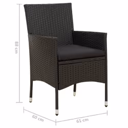 VidaXL 316689 chaise d'extérieur Terrace Siège rembourré Polyester, Polyuréthane, Acier Noir - Vue supplémentaire 7