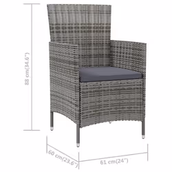 VidaXL 316690 chaise d'extérieur Terrace Siège rembourré Bois d'acacia, Polyester, Polyuréthane, Acier Gris - Vue supplémentaire 7