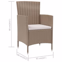 VidaXL 316692 chaise d'extérieur Terrace Siège rembourré Polyester, Polyuréthane, Acier Crème, Blanc - Vue supplémentaire 7