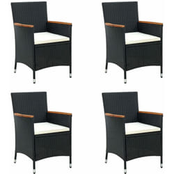 Vidaxl - Chaises à manger de jardin lot de 4 Résine tressée Noir