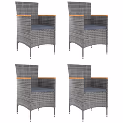 VidaXL 316696, Terrace, Siège rembourré, Bois d'acacia, Polyester, Polyuréthane, Acier, Gris, 610 mm, 600 mm