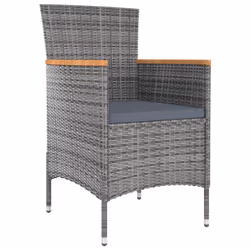 VidaXL 316696 chaise d'extérieur Terrace Siège rembourré Bois d'acacia, Polyester, Polyuréthane, Acier Gris