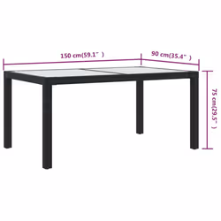 VidaXL 316705 table de jardin Noir - Vue supplémentaire 5