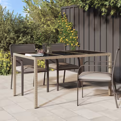 VidaXL 316710 table de jardin Noir, Beige