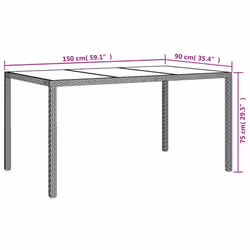 VidaXL 316710 table de jardin Noir, Beige - Vue supplémentaire 6