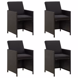 VidaXL 316746, Terrace, Siège rembourré, Polyester, Polyuréthane, Acier, Noir, 520 mm, 560 mm